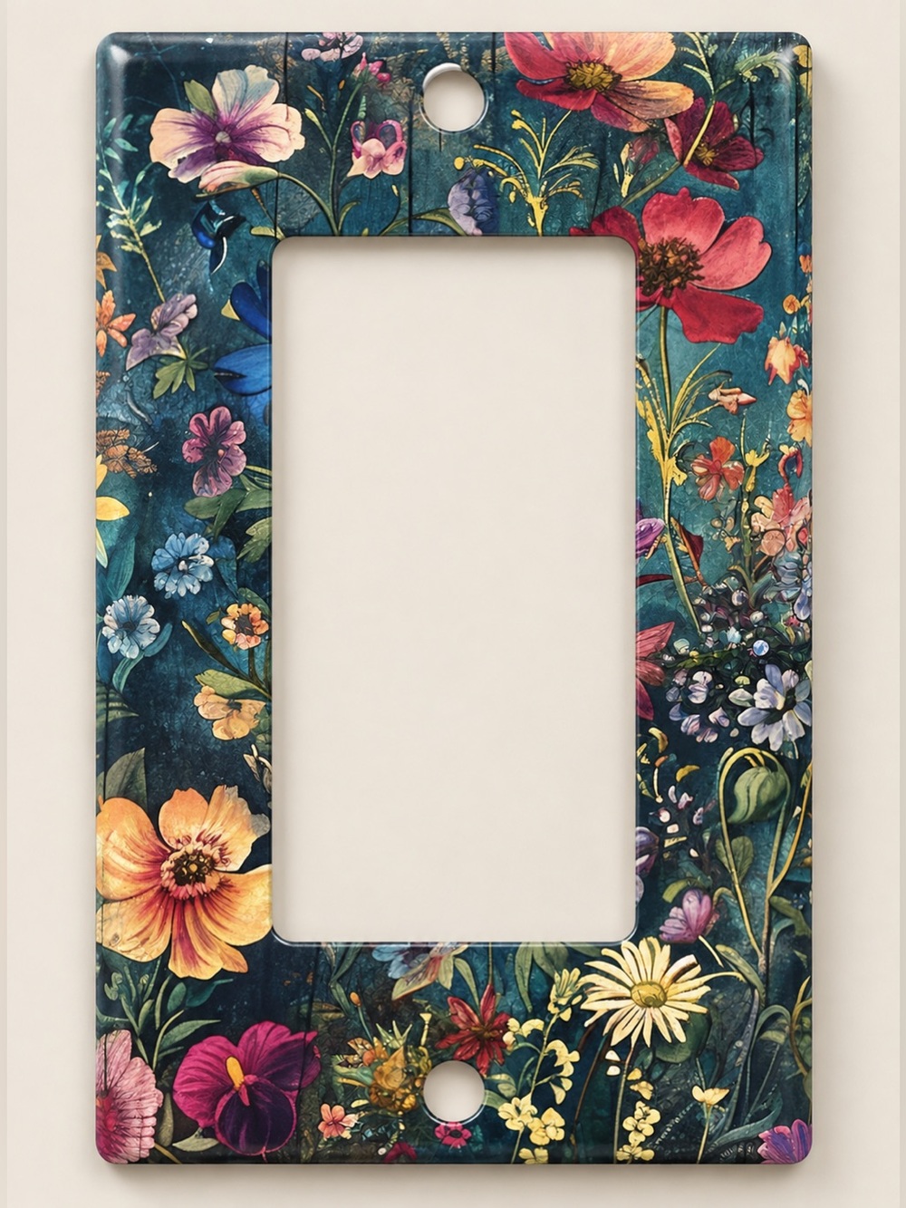 Handmade Colorful Wildflower Floral Rocker Light Switch Cover Plate